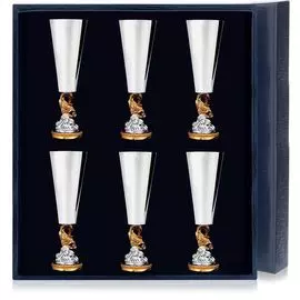 Набор серебряных рюмок Золотая рыбка, 6 предметов 923НБ00802