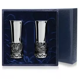 Набор серебряных стопок «Глухари» 2 предмета 291НБ00801