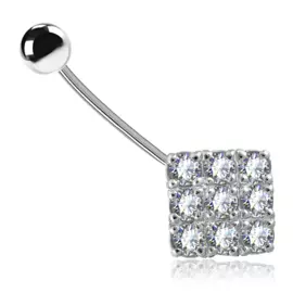 Пирсинг в пупок из серебра 94060013