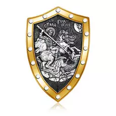 Подвеска иконка Георгий Победоносец из серебра ,08114з