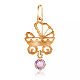 Подвеска из красного золота Коляска Д0268-035098