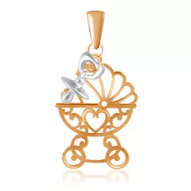Подвеска из красного золота Коляска Д0268-035111