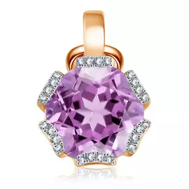 Подвеска из красного золота с аметистом и бриллиантами D0000831307000