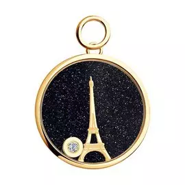 Подвеска из красного золота с авантюрином, бриллиантом 1030424