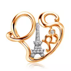 Подвеска из красного золота с фианитами Paris Д0268-8-030003