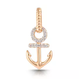 Подвеска из красного золота с фианитом Якорь Д0268-034743