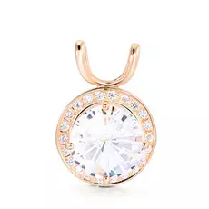 Подвеска из красного золота с горным хрусталем и фианитами 030044ГхКц