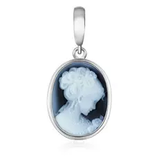 Подвеска из серебра камея на агате Девушка с пучком 040405764649