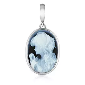Подвеска из серебра камея на агате Девушка с платком 04040588464901