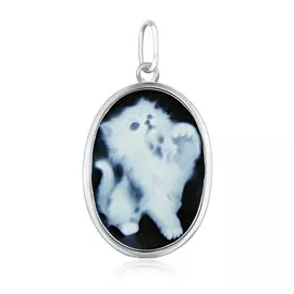 Подвеска из серебра камея на агате Котёнок 04040176464923