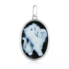 Подвеска из серебра камея на агате Котёнок 04040176464923