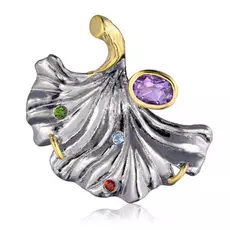 Подвеска из серебра с аметистом, гранатом и золочением SZ761R018000