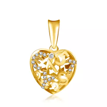 Подвеска из желтого золота с бриллиантами Сердечко 01П631648