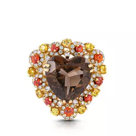 Подвеска из желтого золота с топазом, бриллиантами юоP27393