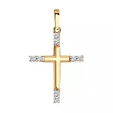 Подвеска из золота с фианитами Декоративный крест 81030166