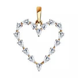 Подвеска из золота с фианитами Сердце 81030153