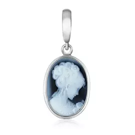 Подвеска камея на агате девушка с цветами 040405984649
