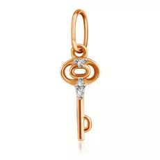 Подвеска Ключ из красного золота с фианитами Сваровски R7111289000