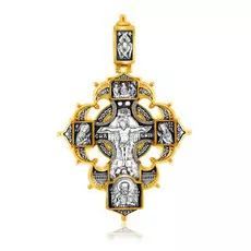 Распятие Христово с предстоящими. Св. Троица. Николай Чудотворец. Ангел-Хранитель. Казанская икона Божией Матери. Блаженная Матрона, Ксения Петербургская. Святые покровители семьи. Православный крест. ,08324з