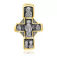 Распятие Христово с предстоящими. Святая Троица. Св. Георгий. Николай Чудотворец. Архангелы Гавриил и Михаил. Владимирская икона Божией Матери. Православный крест. ,8246з