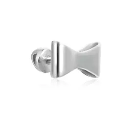 Серьга одиночная из серебра К бант1