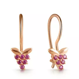 Серьги детские из красного золота с фианитами 16611353000