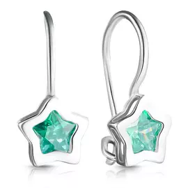 Серьги детские из серебра С630-1137Зел
