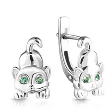 Серьги детские из серебра С630-1158Зел