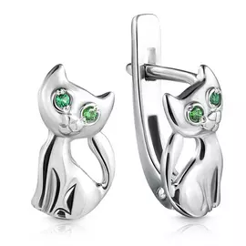 Серьги детские из серебра С630-542Зел