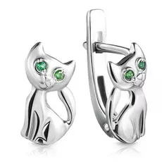 Серьги детские из серебра С630-542Зел