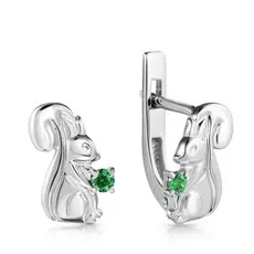 Серьги детские из серебра С630-842Зел