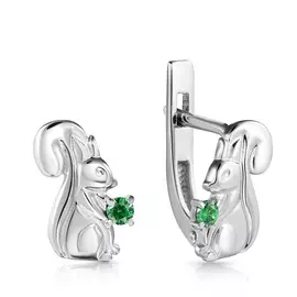 Серьги детские из серебра С630-842Зел