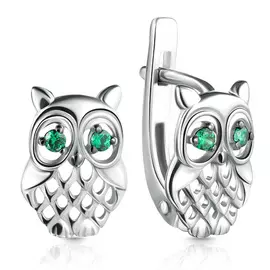 Серьги детские из серебра С634-705Зел