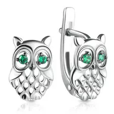 Серьги детские из серебра С634-705Зел