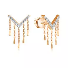 Серьги-гвоздики с фианитами из золота Д0268-027063