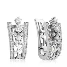 Серьги из белого золота с бриллиантами 01С038-01