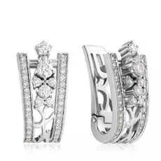 Серьги из белого золота с бриллиантами 01С038-01