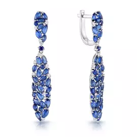 Серьги из белого золота с сапфирами, бриллиантами МаE11618S-DN