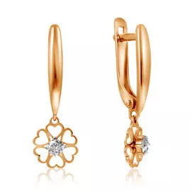 Серьги из красного золота цветы С132-4715-Л4