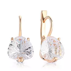 Серьги из красного золота с горным хрусталем 020051Гх