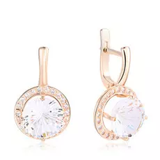 Серьги из красного золота с горным хрусталем 020044ГхКц