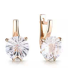 Серьги из красного золота с горным хрусталём 020397Гх