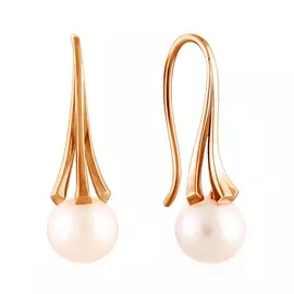 Серьги из красного золота с жемчугом 16312797000