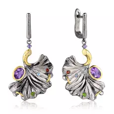 Серьги из серебра с аметистом, топазом SZ661R018000