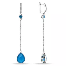 Серьги из серебра с халцедоном, фианитом TSC5782-E-ACN