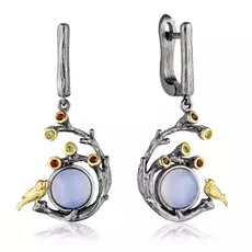 Серьги из серебра с халцедоном, позолотой SZ661R019000