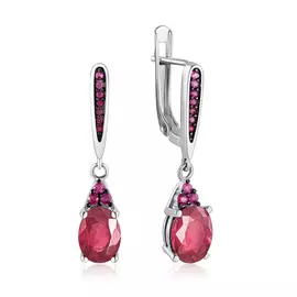 Серьги из серебра с корундом E-DRGR00507-RB-RB