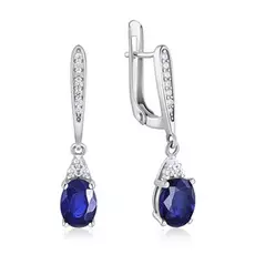 Серьги из серебра с корундом и фианитом E-DRGR00621-SP