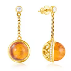 Серьги из серебра с натуральным янтарём E000024