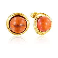 Серьги из серебра с натуральным янтарём E000007